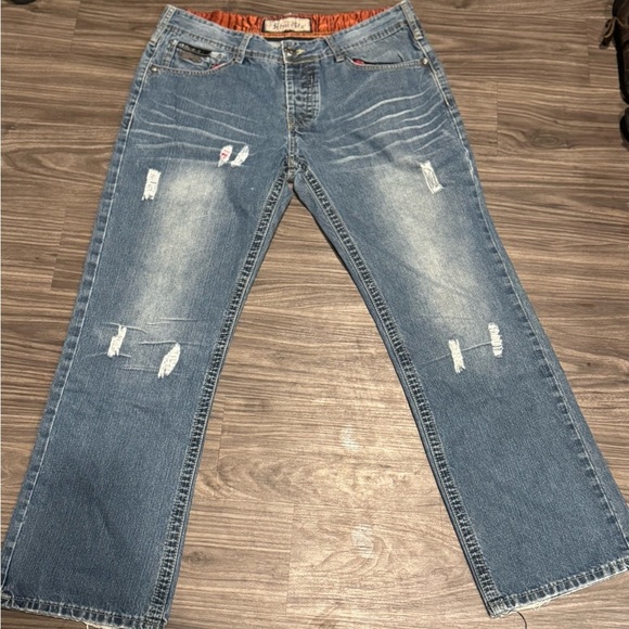 Remetee Boyfriend Jeans - Men’s Size 38 - Medium Wash Distressed Denim - Picture 1 of 11